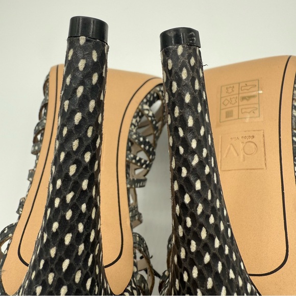 Dolce Vita Tessah Caged Lace Up Heels Snake Print Leather Sandals Womens 9.5 - Picture 12 of 16